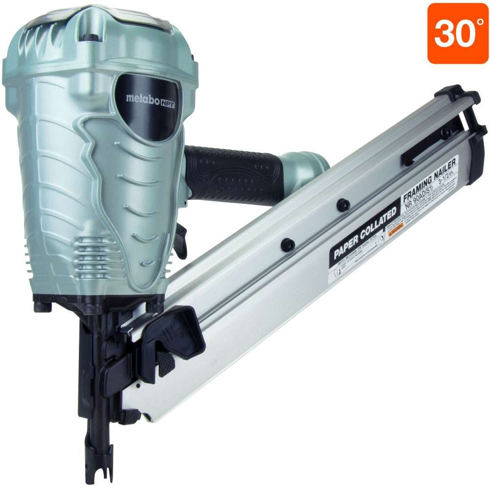 Metabo HPT NR90ADS1 3-1/2 Inch 30-Degree Paper Collated Framing Nailer