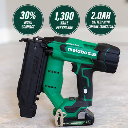 Metabo HPT NT1850DFTM 18V Cordless Brushless Compact 18-Gauge 2 Inch Brad Nailer Kit