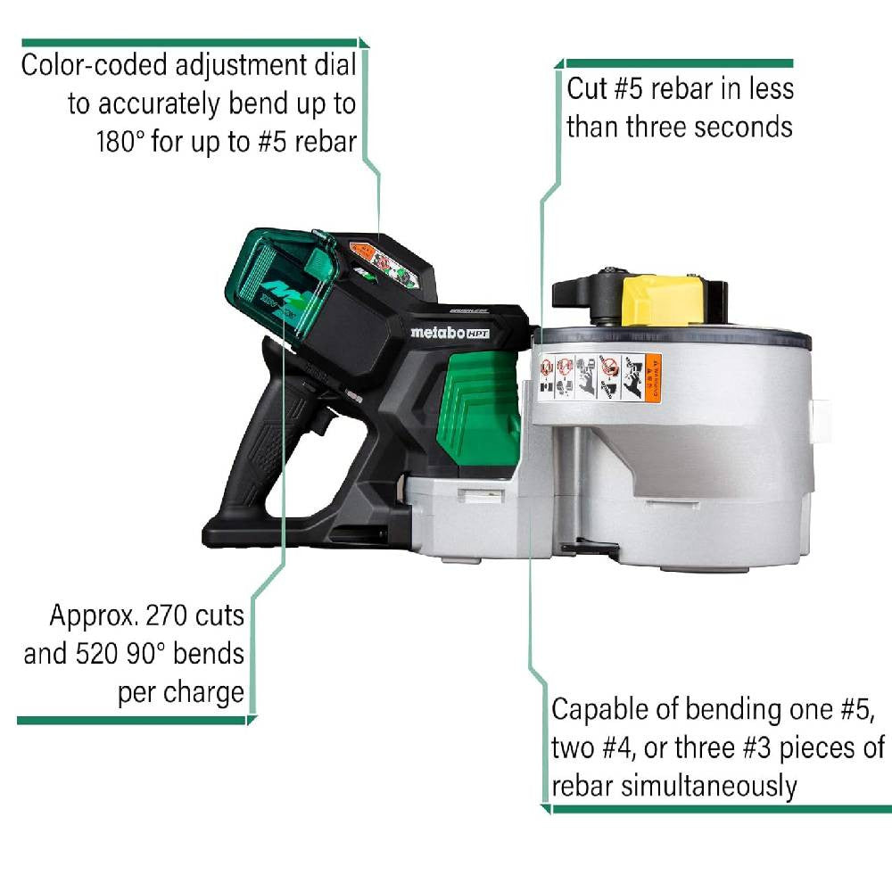 Metabo HPT VB3616DAM 36V MultiVolt Cordless Portable Rebar Bender/Cutter Kit