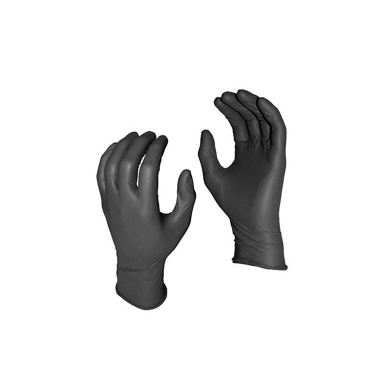 HTT Safety Nitrile Gloves (Black) - 50pk - Medium
