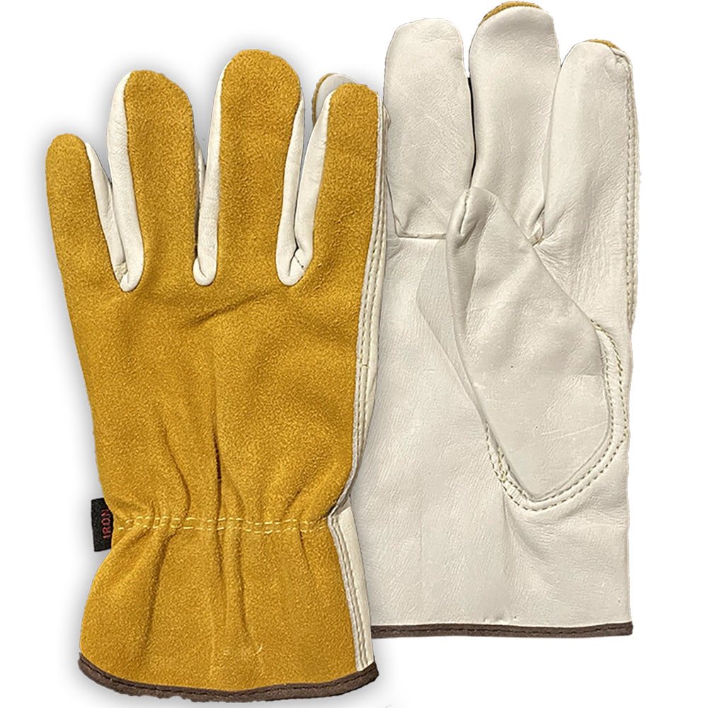 HTT Safety Leather Cow Grain/Split Drivers Gloves - Large