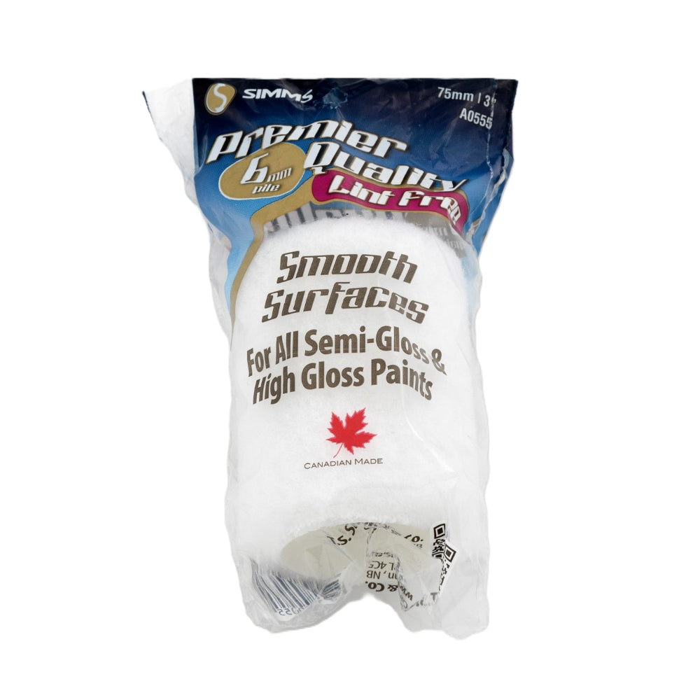 SIMMS 3in x 1/4in Premier Quality Lint Free Trim Roller Refill