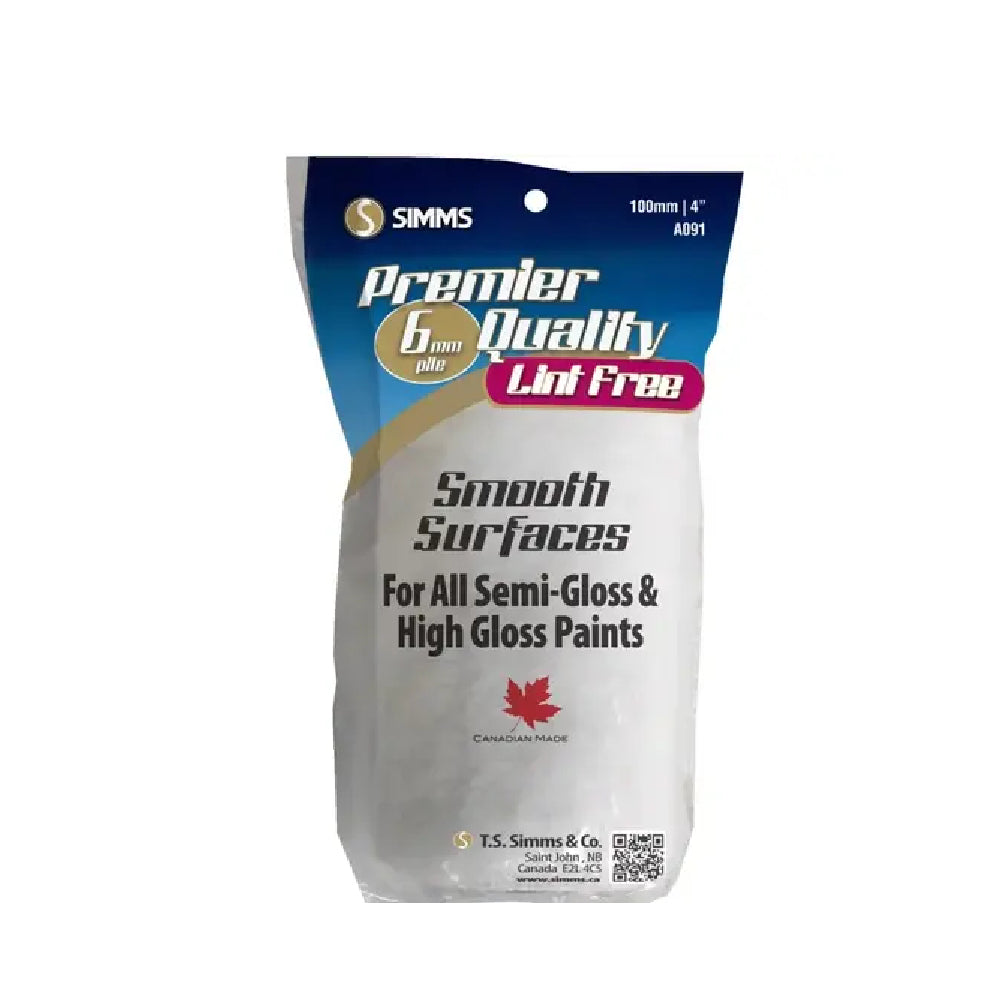 SIMMS 4in x 1/4in Premier Quality Lint Free Roller Refill