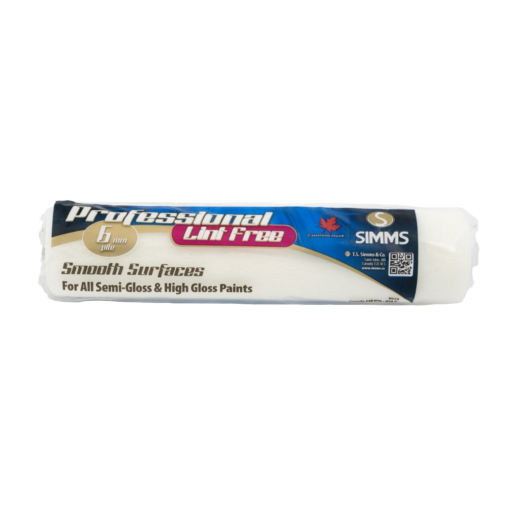 SIMMS 1/4in Pile x  9-1/2in Professional Lint Free Roller Refill