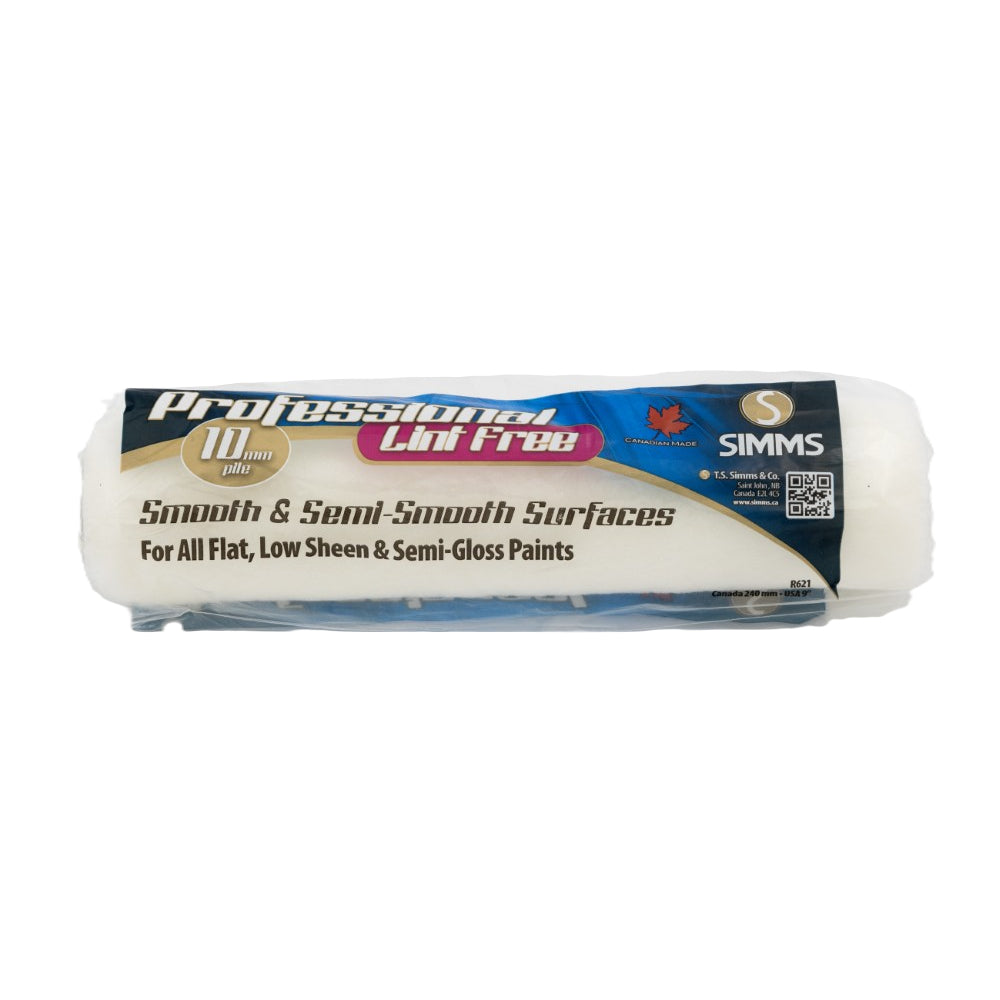 SIMMS 3/8in Pile x  9-1/2in Professional Lint Free Roller Refill