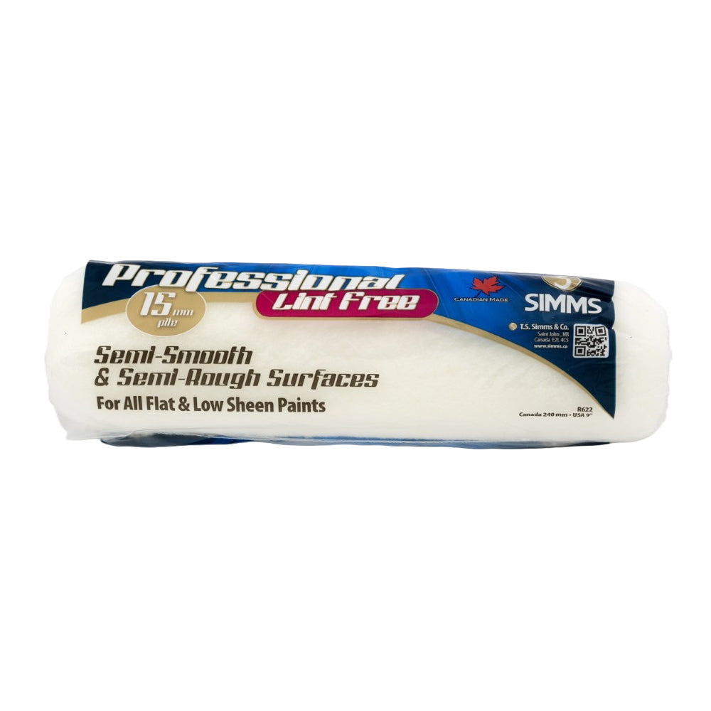 SIMMS 1/2in Pile x  9-1/2in Professional Lint Free Roller Refill