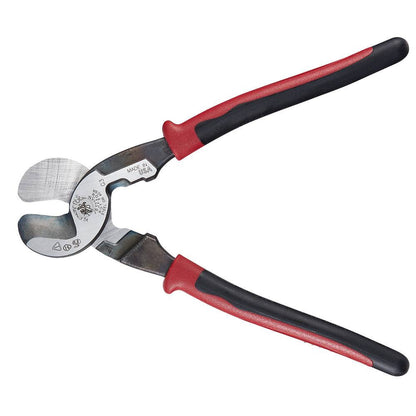 Klein Tools J63225N Journeyman High Leverage Cable Cutter with Stripping showing with jaws open