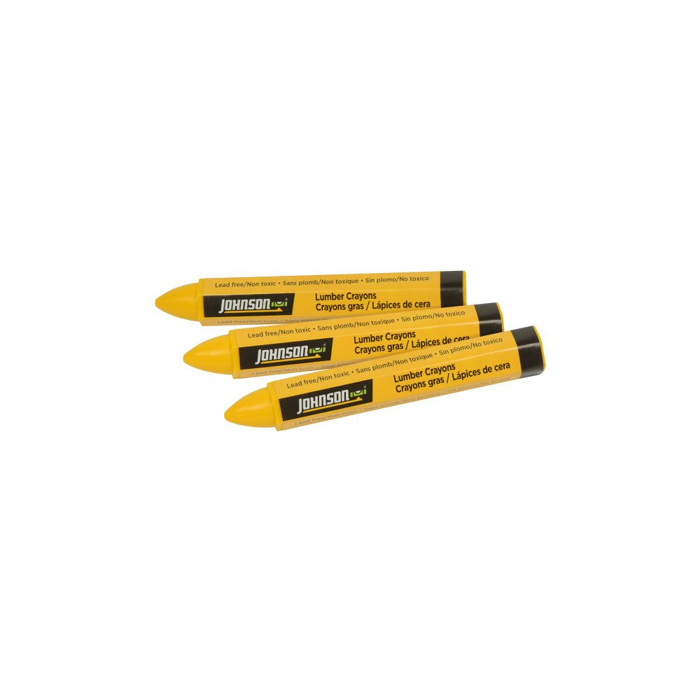 Johnson Yellow Lumber Crayons - 3pk