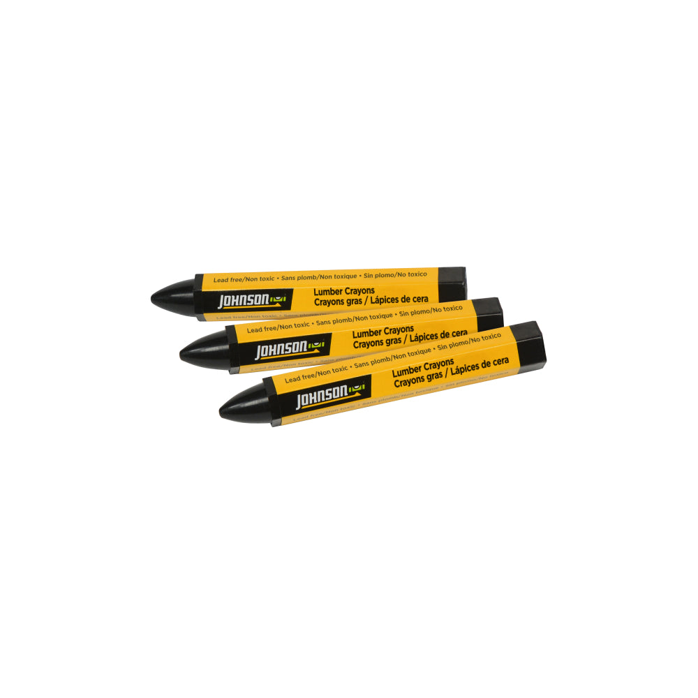 Johnson Black Lumber Crayons - 3pk