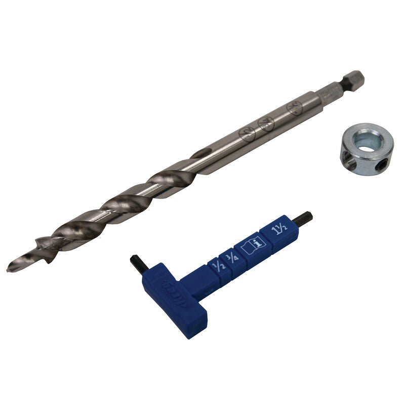 Kreg Easy-Set Drill Bit with Stop Collar and Gauge/Hex Wrench Set