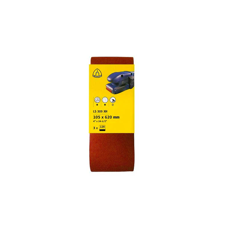Klingspor LS 309 XH 3in x 24in 60 Grit Sanding Belts - 3pk