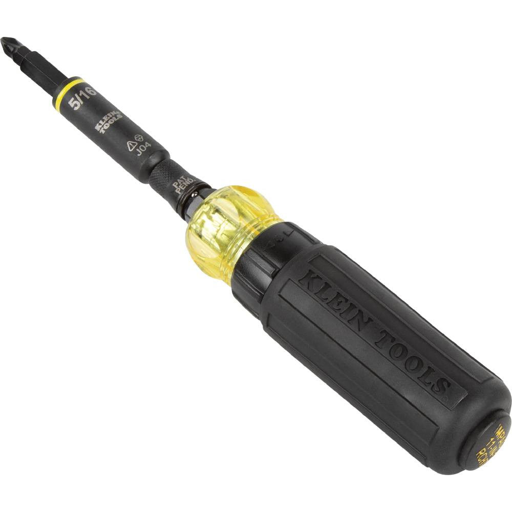 Klein Tools 32500HDRT 11-in-1 Ratcheting Impact Multi-Bit Screwdriver / Nut Driver