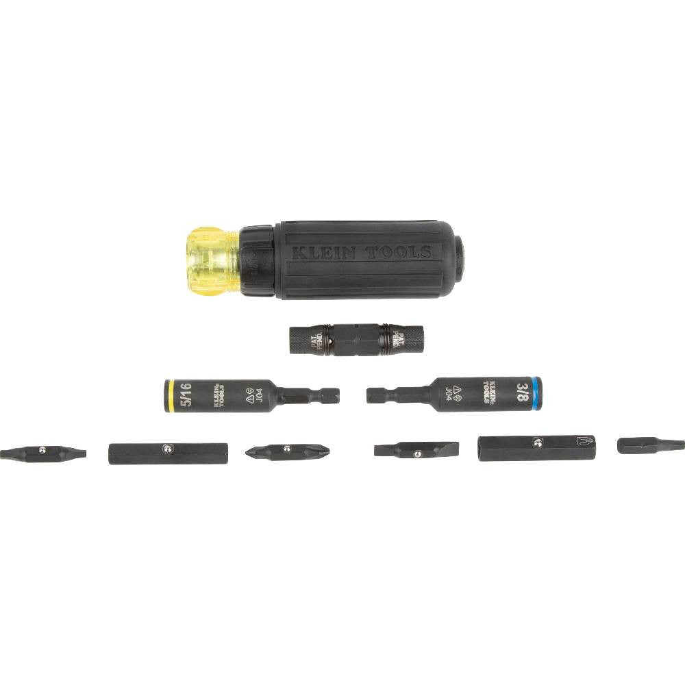Klein Tools 32500HDRT 11-in-1 Ratcheting Impact Multi-Bit Screwdriver / Nut Driver