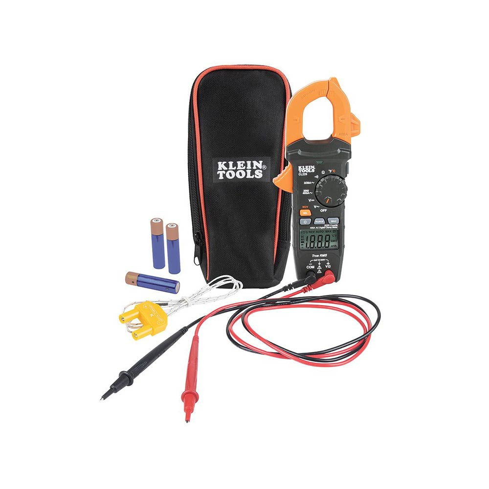 Klein Tools CL220 400 Amp Digital Clamp Meter - AC Auto-Ranging with Temp