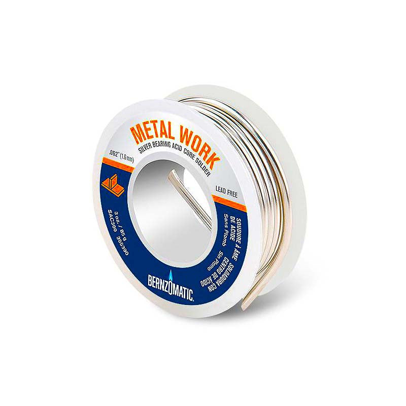 Harris Silver Bearing Acid Core 3 oz .062in Metal Work Solder