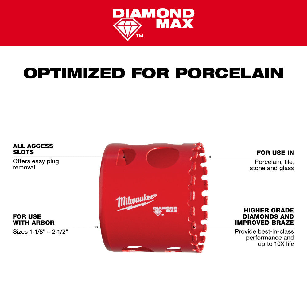 Milwaukee 49-56-5660 2-1/2 Inch Diamond Max Hole Saw