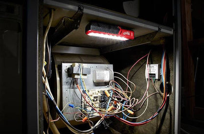Milwaukee 2112-21 USB Rechargeable ROVER 455 Lumen Pocket Flood Light lighting the work area
