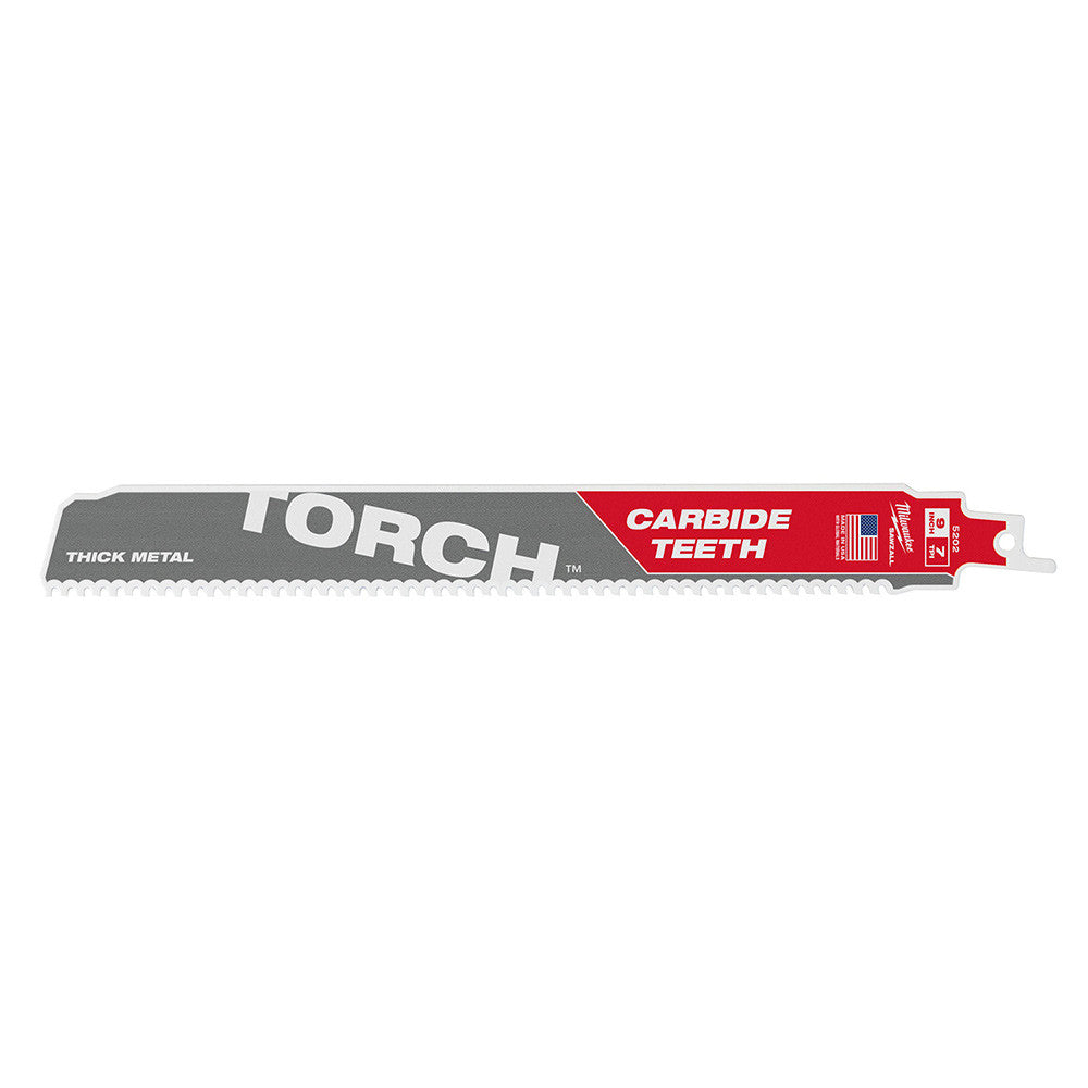 Milwaukee 48-00-5202 SAWZALL THE TORCH 9 inch 7 TPI Reciprocating Saw Metal Cutting Blade with Carbide Teeth