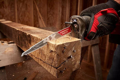 Milwaukee 48-00-5226 SAWZALL THE AX 9 inch 5 TPI Reciprocating Saw Blade with Carbide Teeth cutting