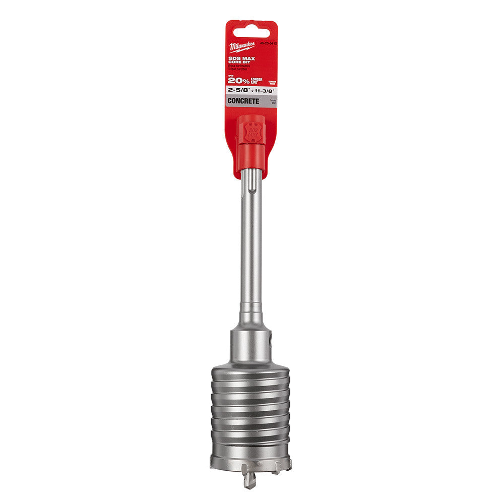 Milwaukee 48-20-5412 2-5/8-inch x 11-3/8-inch One-Piece SDS-MAX Core Bit