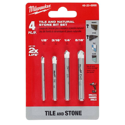 Milwaukee 48-20-8998 4pc Tile and Natural Stone Bit Set