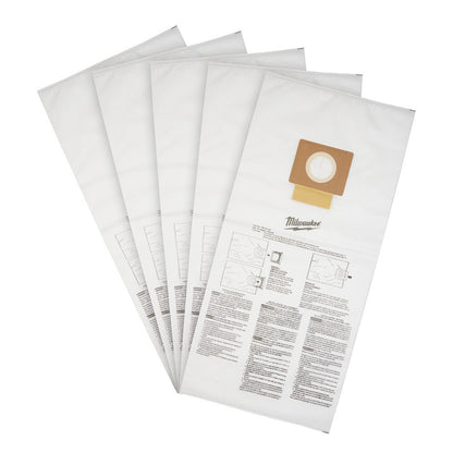 Milwaukee 49-90-1999 12 Gallon Wet/Dry Vacuum Fleece Dust Bags - 5 pack