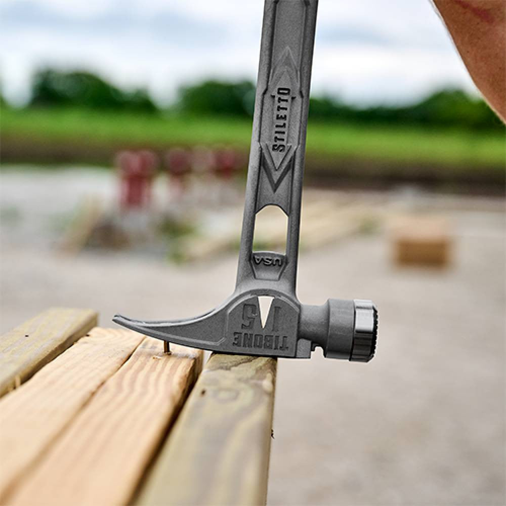 Stiletto STTIB15MC 15oz Titanium Milled Face Framing Hammer with Curved Handle