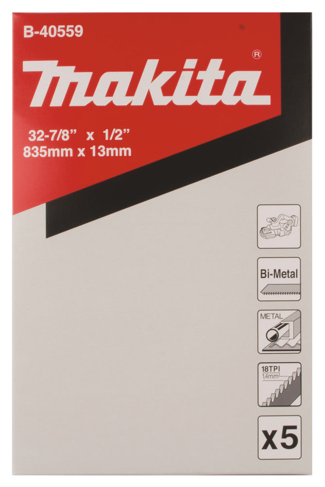 Makita 40559 32‑7/8 Inch 18 TPI Compact Portable Band Saw Blade - 5pk