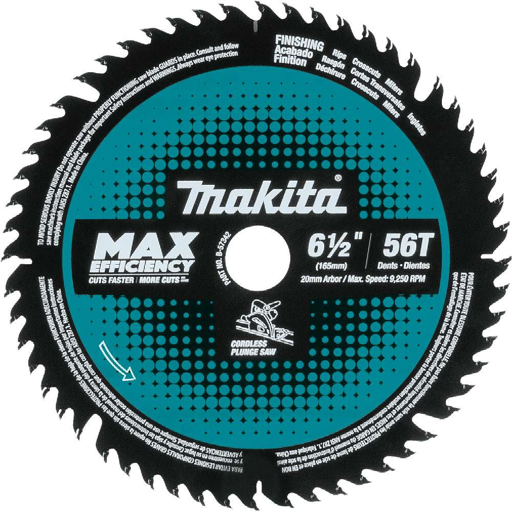 Makita B-57342 6-1/2 Inch 56T Carbide-Tipped Plunge Saw Blade
