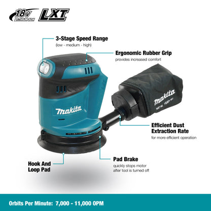 Makita DBO180Z Cordless 5 inch Random Orbit Sander (Tool Only)