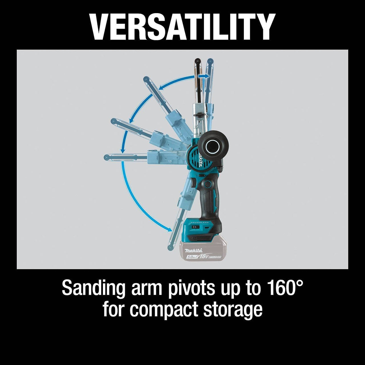 Makita DBS180Z 18V 3/8 inch x 21 inch Cordless Brushless Belt Sander  (Tool Only)