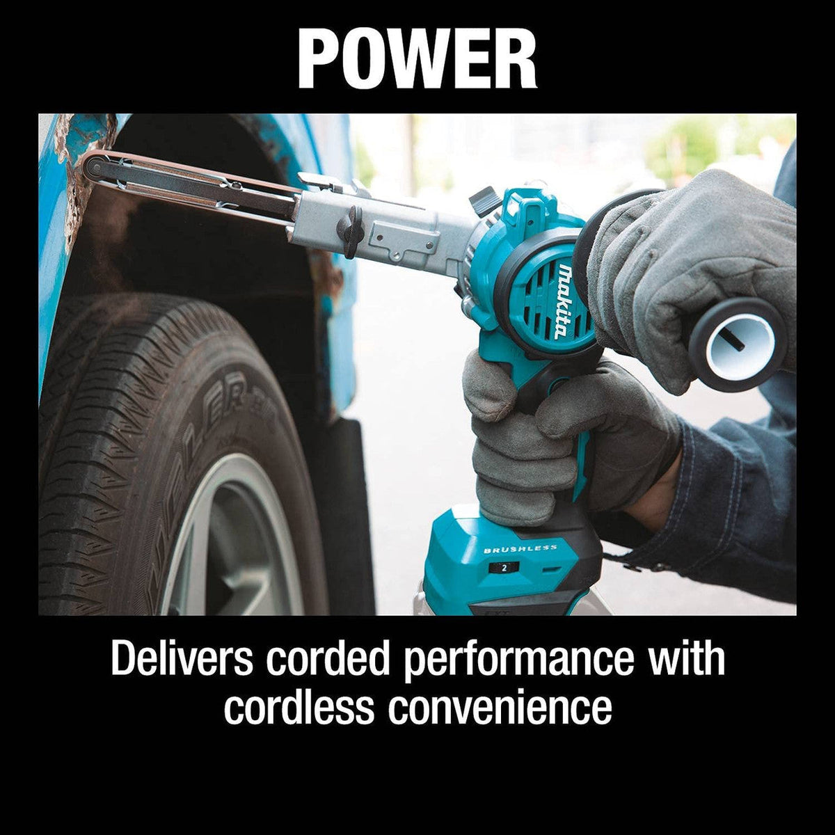Makita DBS180Z 18V 3/8 inch x 21 inch Cordless Brushless Belt Sander  (Tool Only)