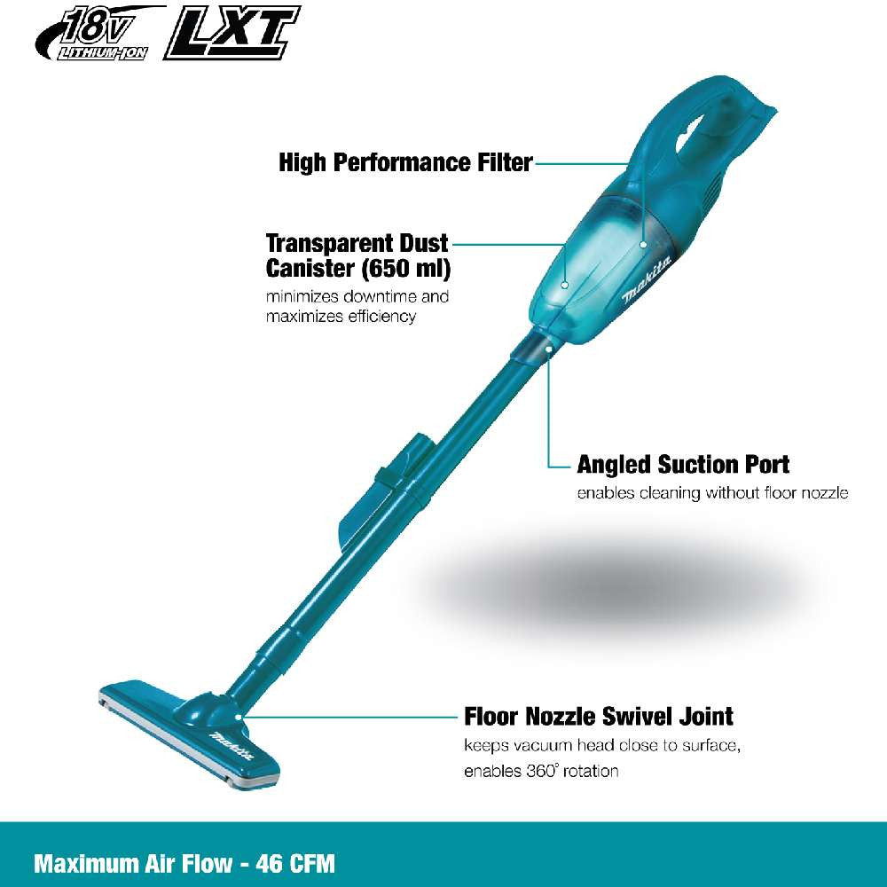 Makita DCL180ZX 18V LXT Cordless Vacuum Cleaner (Tool Only)