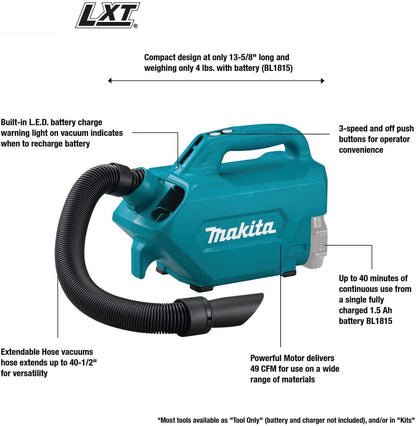 Makita DCL184Z 18V LXT Cordless Vacuum Cleaner (Tool Only)