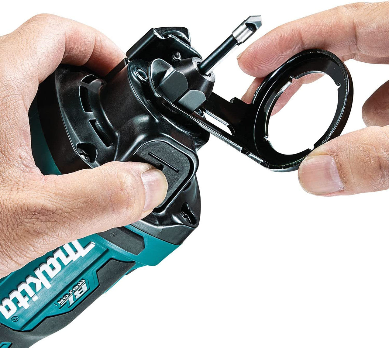 Makita DCO181Z 18V Drywall Cut-Out Tool cutting drywall (battery sold separately)