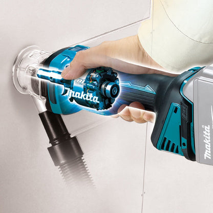 Makita DCO181Z 18V Drywall Cut-Out Tool cutting drywall (battery sold separately)
