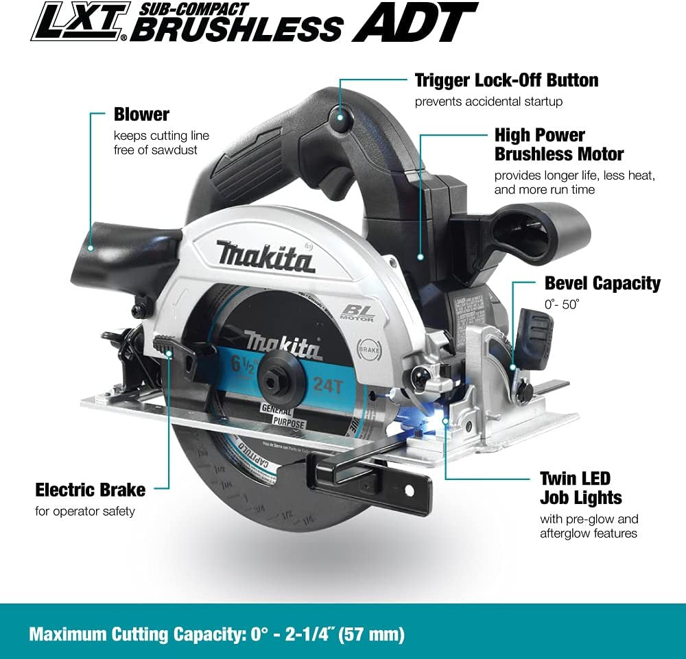 Makita DHS660ZB 18V LXT 6-1/2 inch Sub-Compact Cordless Circular Saw with Brushless Motor (Tool Only)