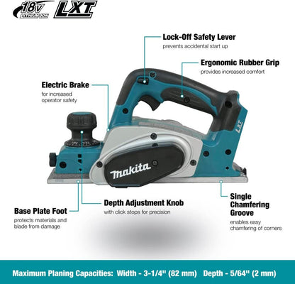 Makita DKP180Z 18V LXT Cordless 3-1/4 inch Planer (Tool Only)