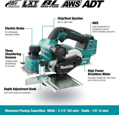 Makita DKP181Z 18V Brushless 3-1/4 inch Planer (Tool Only)