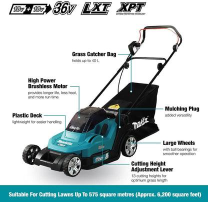 Makita DLM432 36V (18Vx2) LXT 17 inch Cordless Lawn Mower (Tool Only)