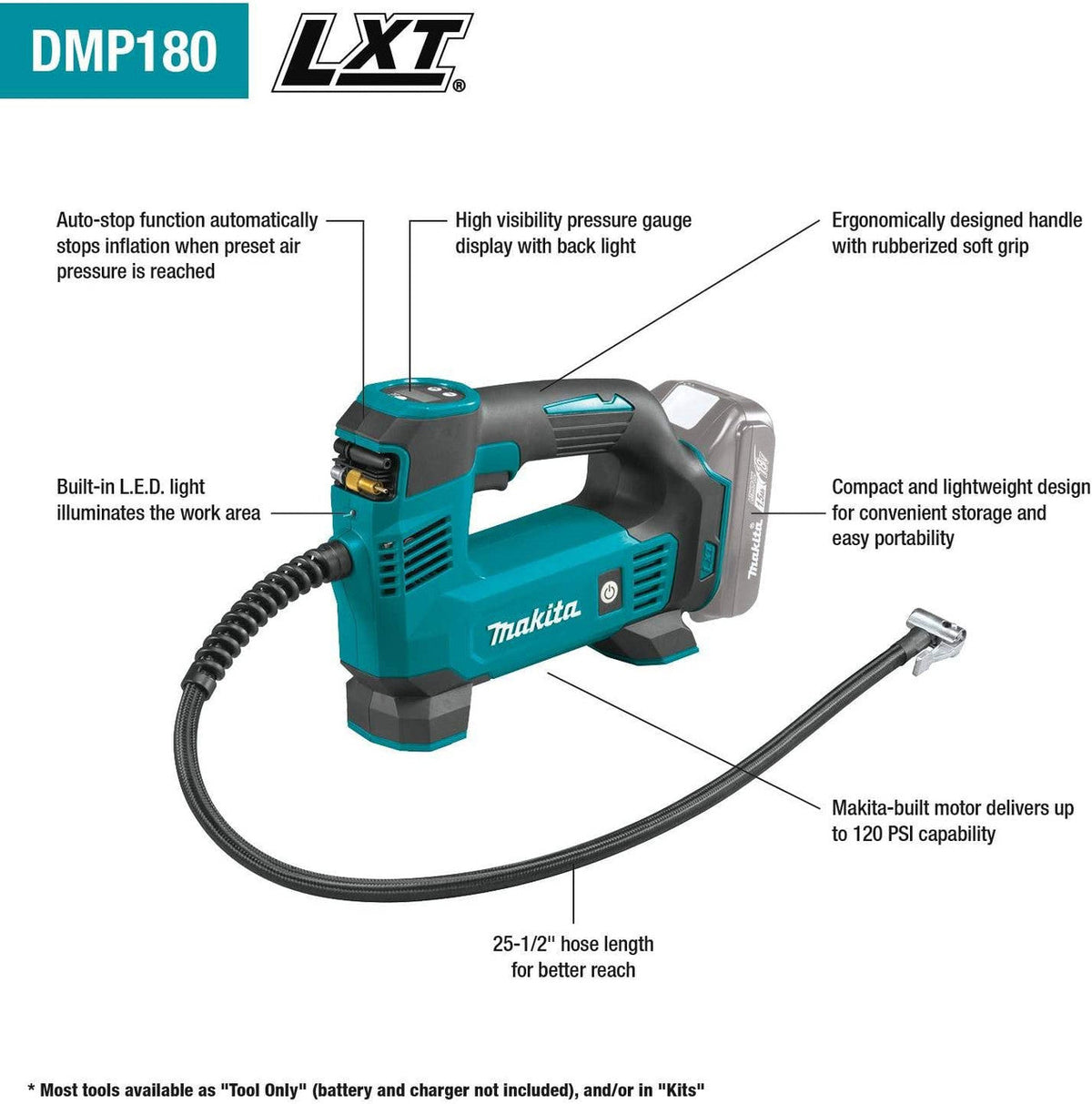 Makita DMP180Z 18V LXT Air Inflator (Tool Only)