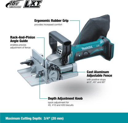 Makita DPJ180Z 18V LXT Plate (Biscuit) Joiner (Tool Only - Battery Not Included)