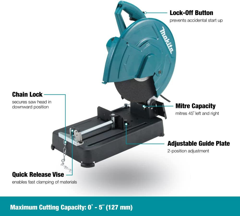 Makita LW1401 14 inch Portable Cut-Off Saw with Left/Right 45° Mitre
