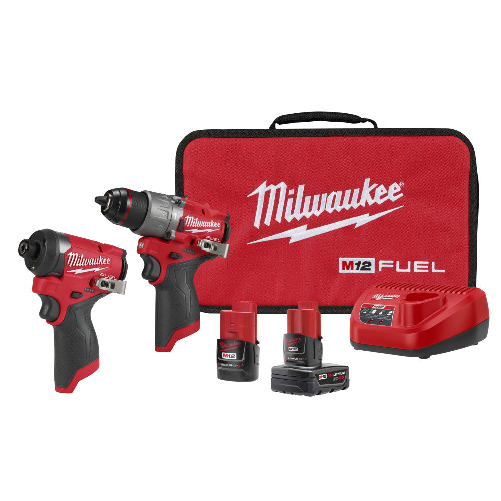 Milwaukee 3497-22 M12 FUEL 2-Tool 1/2 inch Hammer Drill / 1/4 inch Hex Impact Driver Combo Kit