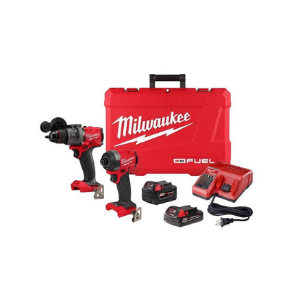 Milwaukee 3697-22CXC M18 FUEL 2-Tool Cordless 1/2 inch Hammer Drill  and 1/4 inch Hex Impact Driver Combo Kit