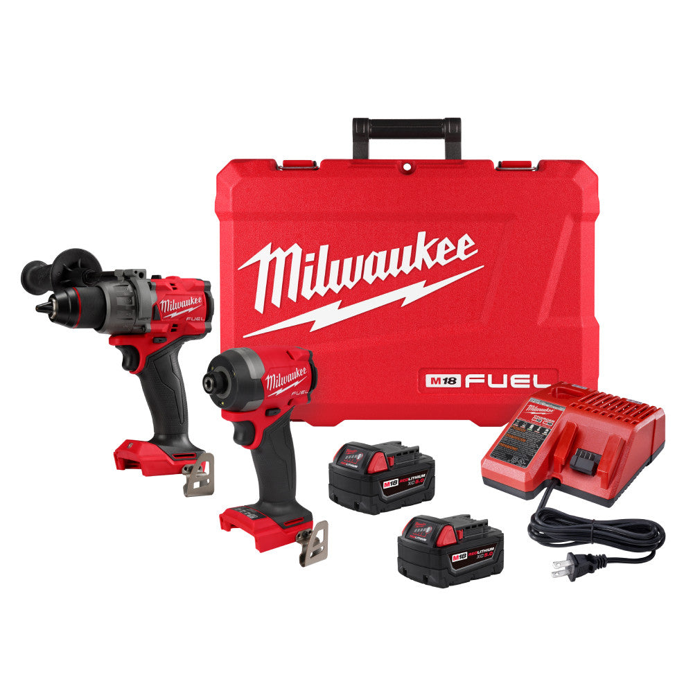 Milwaukee 3697-22 M18 FUEL 2-Tool 1/2 inch Hammer Drill / 1/4 inch Hex Impact Driver Combo Kit