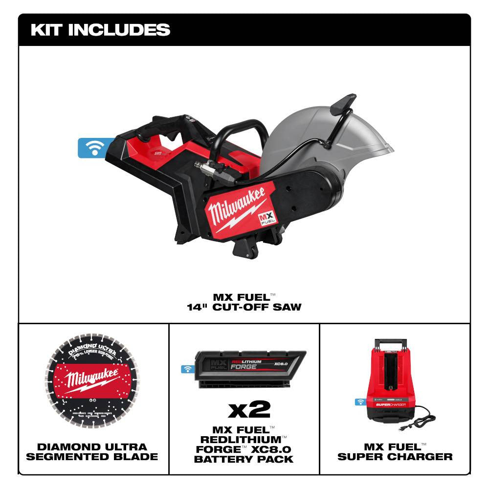 Milwaukee MXF315-2XC MX FUEL Cordless Brushless 14 Inch Cut-Off Saw with Rapid Stop Kit