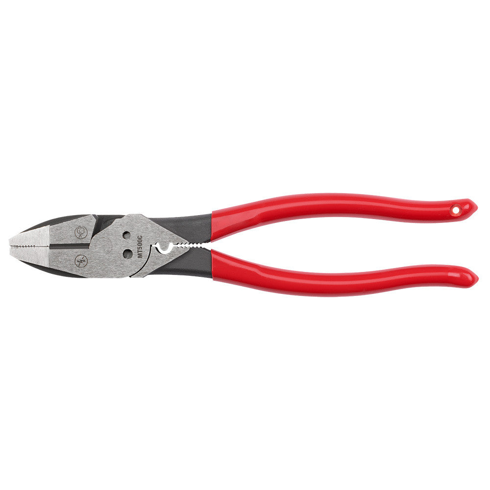 Milwaukee MT500C 9 inch Lineman foots Dipped Grip Pliers with Crimper  and Bolt Cutter