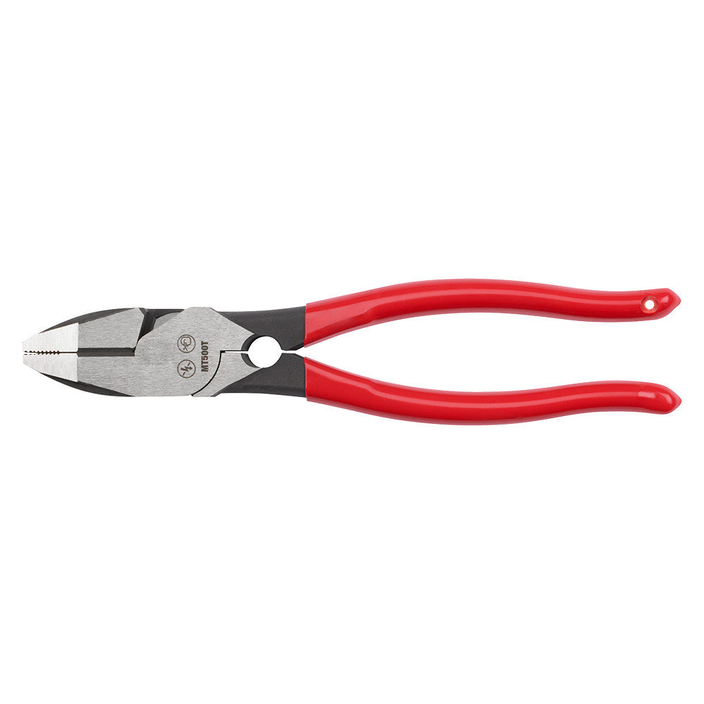 Milwaukee MT500T 9 inch Lineman foots Dipped Grip Pliers with Thread Cleaner
