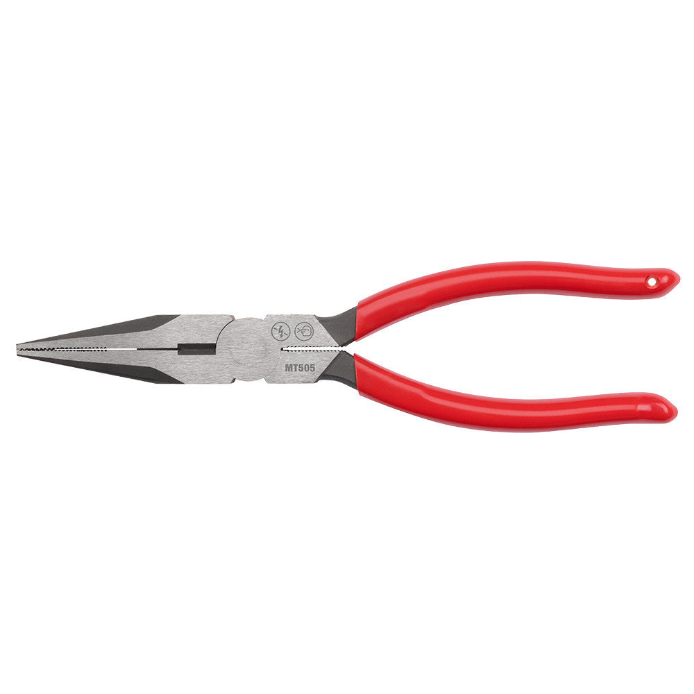 Milwaukee MT505 8 inch Long Nose Dipped Grip Pliers
